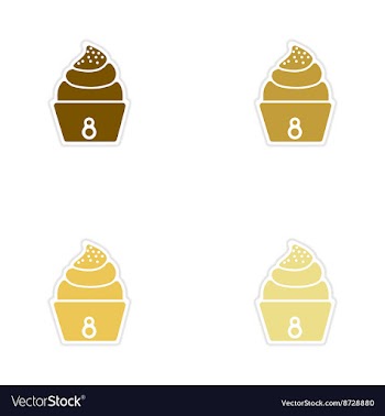 Concept of paper stickers on white background vector image