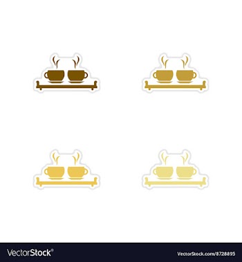 Concept of paper stickers on white background vector image