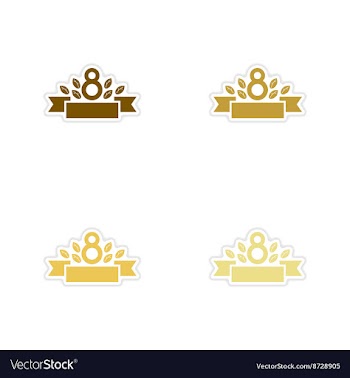 Concept of paper stickers on white background vector image