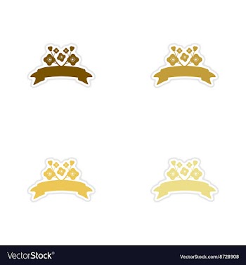 Concept of paper stickers on white background vector image