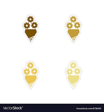 Concept of paper stickers on white background vector image