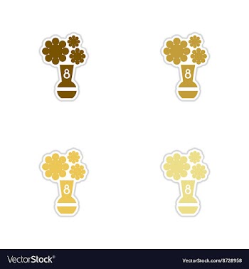 Concept of paper stickers on white background vector image