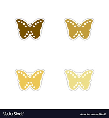 Concept of paper stickers on white background vector image