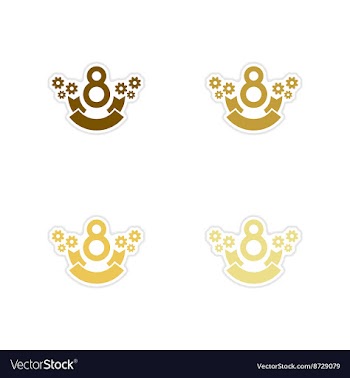 Concept of paper stickers on white background vector image
