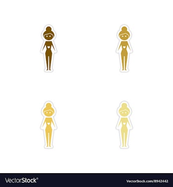 Concept of paper stickers on white background vector image