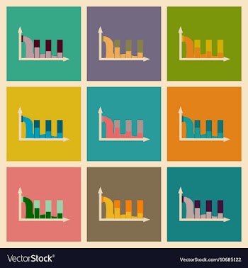 Concept of stylish flat design icons graph vector image
