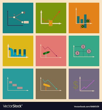 Concept of stylish flat design icons graph vector image