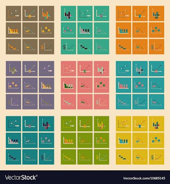 Concept of stylish flat design icons graph vector image