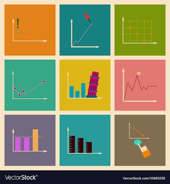 Concept of stylish flat design icons graph vector image