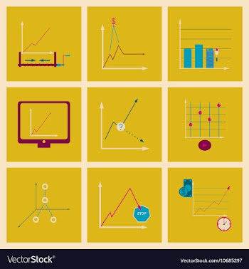 Concept of stylish flat design icons graph vector image