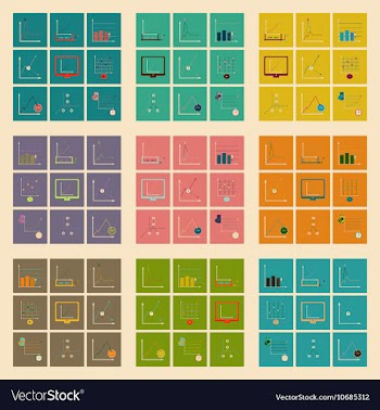 Concept of stylish flat design icons graph vector image