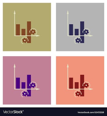 Concept of stylish flat design icons graph vector image