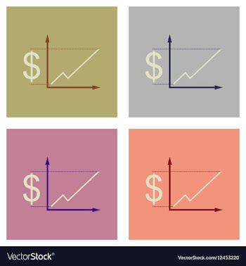 Concept of stylish flat design icons graph vector image