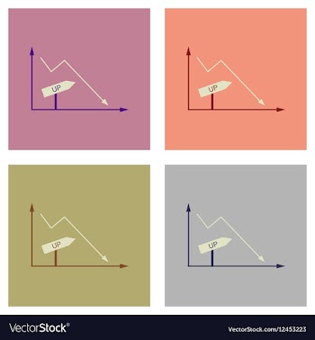 Concept of stylish flat design icons graph vector image