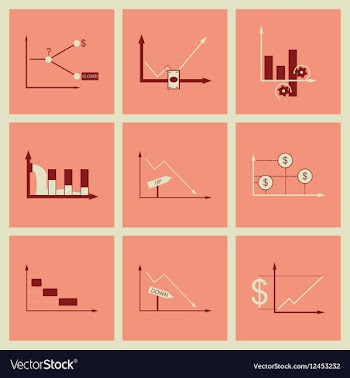 Concept of stylish flat design icons graph vector image