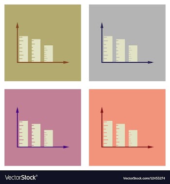 Concept of stylish flat design icons graph vector image