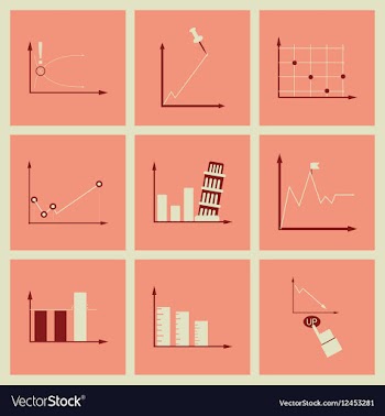 Concept of stylish flat design icons graph vector image