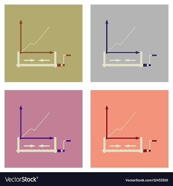 Concept of stylish flat design icons graph vector image