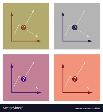 Concept of stylish flat design icons graph vector image