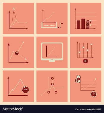 Concept of stylish flat design icons graph vector image