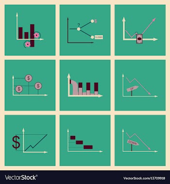 Concept of stylish flat design icons graph vector image