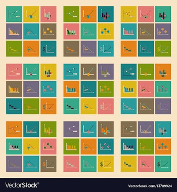Concept of stylish flat design icons graph vector image