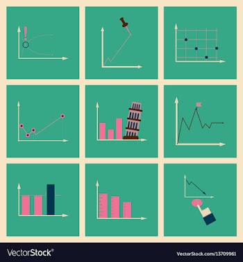 Concept of stylish flat design icons graph vector image