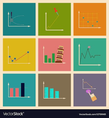 Concept of stylish flat design icons graph vector image
