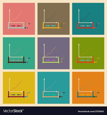 Concept of stylish flat design icons graph vector image