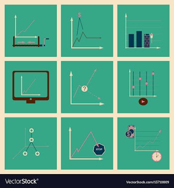Concept of stylish flat design icons graph vector image