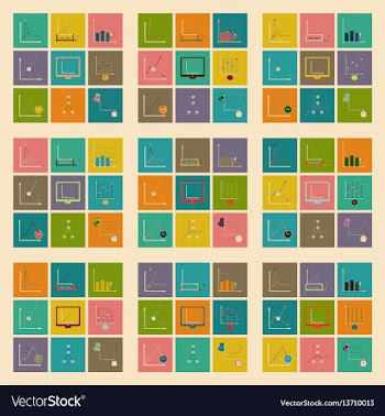 Concept of stylish flat design icons graph vector image