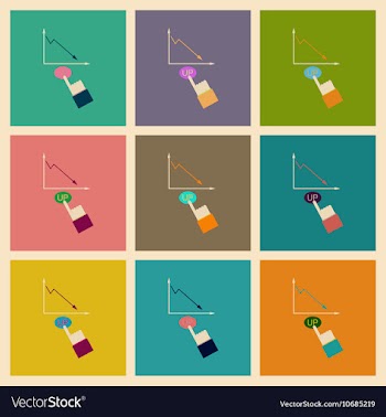 Concept of stylish flat design icons growing vector image