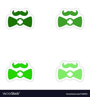 Concept paper sticker on white background mustache vector image