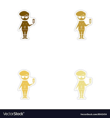 Concept paper stickers on white background Boy vector image