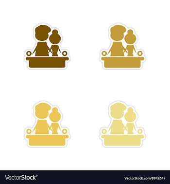 Concept paper stickers on white background couple vector image