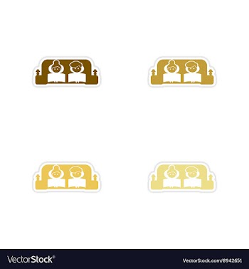 Concept paper stickers on white background couple vector image