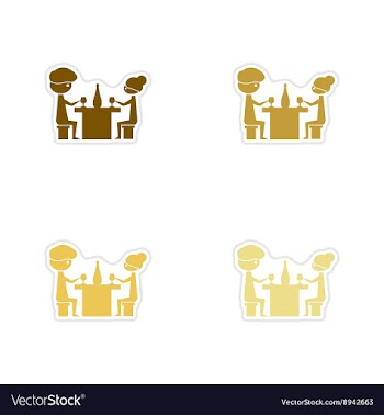 Concept paper stickers on white background couple vector image