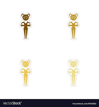 Concept paper stickers on white background girl in vector image
