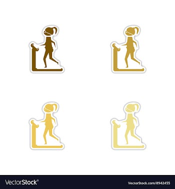 Concept paper stickers on white background girl on vector image