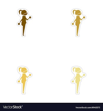 Concept paper stickers on white background Girl vector image