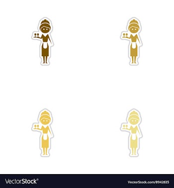 Concept paper stickers on white background girl vector image