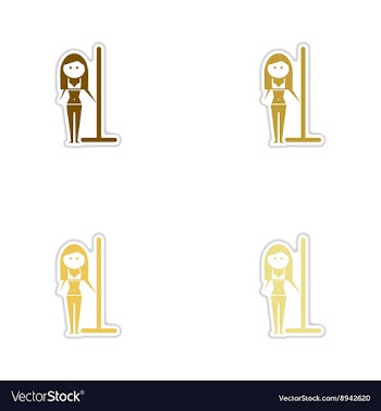 Concept paper stickers on white background girl vector image