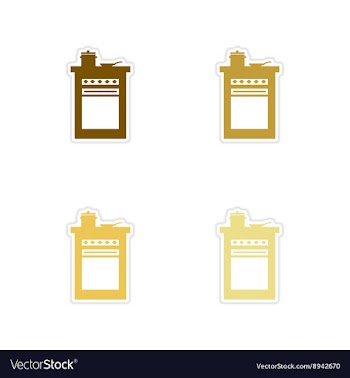 Concept paper stickers on white background kitchen vector image