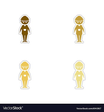Concept paper stickers on white background male vector image