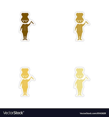 Concept paper stickers on white background male vector image