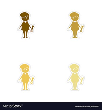 Concept paper stickers on white background male vector image
