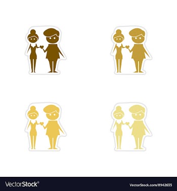 Concept paper stickers on white background Man vector image