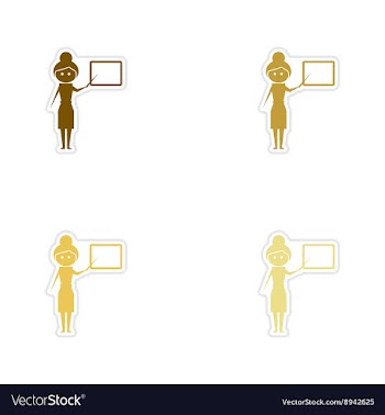 Concept paper stickers on white background woman vector image