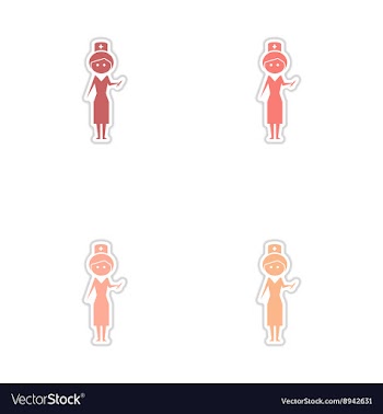 Concept paper stickers on white background woman vector image