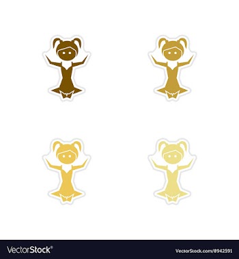 Concept paper stickers on white background yoga vector image